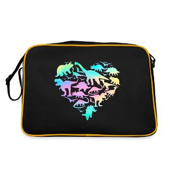 Coeur de dinosaur - Sac Retro - noir/or - Dos