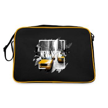USA New York Shirt / Poster - Retro Tasche - Schwarz/Gold - Hinten
