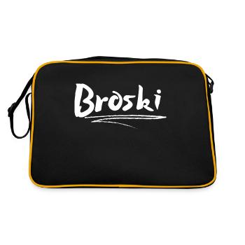 Broski Design cool weiß - Retro Tasche - Schwarz/Gold - Hinten