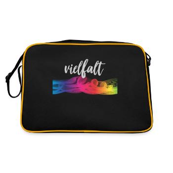 Regenbogen Akzeptanz Toleranz Gleichberechtigung - Retro Tasche - Schwarz/Gold - Hinten
