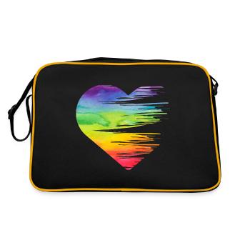 LGBT fierté égalité égalité coeur gay lesbienne - Sac Retro - noir/or - Dos