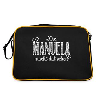 manuela - Retro Tasche - Schwarz/Gold - Hinten