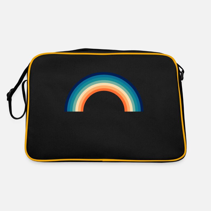 Regenbogen Kinder retro - Retro Tasche - Schwarz/Gold
