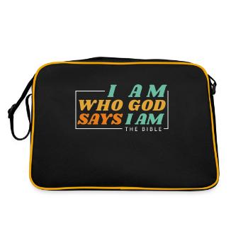 Je suis qui Dieu dit que je suis - Vêtements chrétiens - Sac Retro - noir/or - Dos