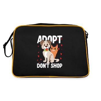 Adopt Don't Shop - Retro Tasche - Schwarz/Gold - Hinten