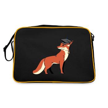 fox wisdom wise scholar learn wise - Retro Bag - black/gold - Back