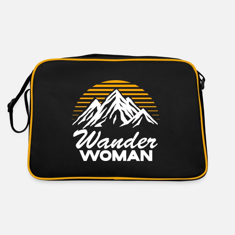Wander Woman Berge Wanderer Wandern Geschenk Retro Tasche