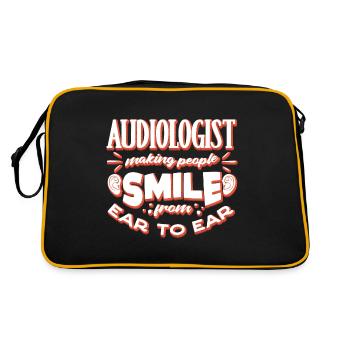 Pediatric Audiologist Audiology Smile From Ear To - Retro Tasche - Schwarz/Gold - Hinten