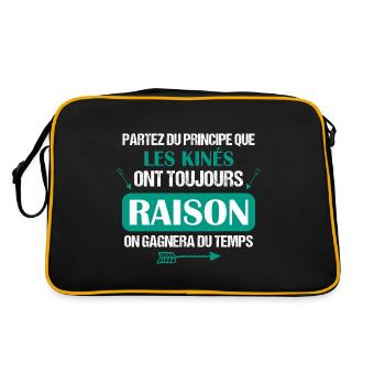 Kiné - Toujours Raison - Cadeau - Drôle - Métier - Sac Retro - noir/or - Dos