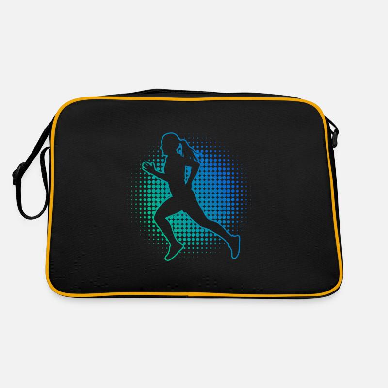 Course à pied Course Jogging Course Jogging Femmes - Sac Retro - noir/or