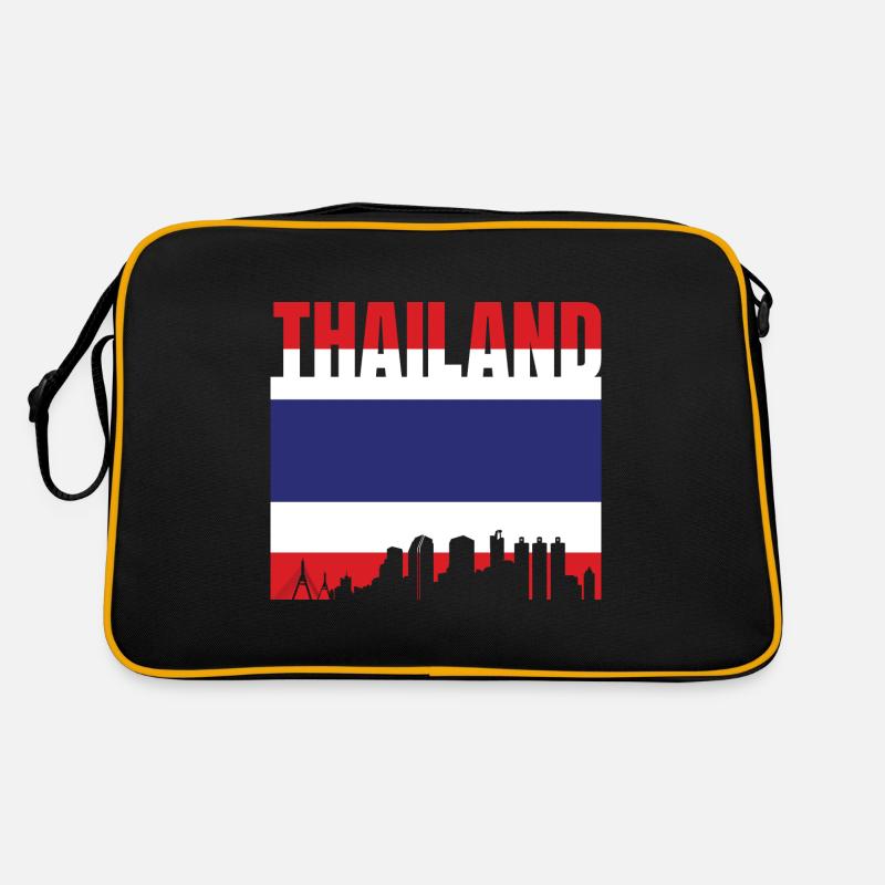Thailand - Retro Tasche - Schwarz/Gold