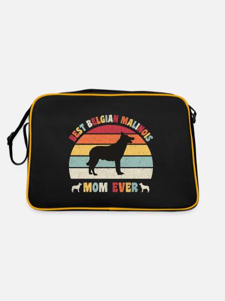 Best Belgian Malinois mom ever dog lovers vintage - Retro Bag - black/gold - Back