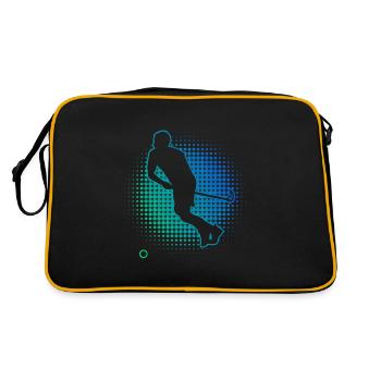 Herren Damen Salibandy Floorball Unihockeyspielen - Retro Tasche - Schwarz/Gold - Hinten