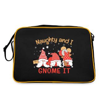 Coquin et je le gnome drôle de plaid de Noël - Sac Retro - noir/or - Dos