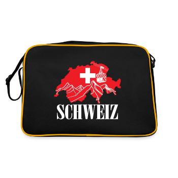 Suisse Carte Drapeau Suisse - Suisse - Sac Retro - noir/or - Dos