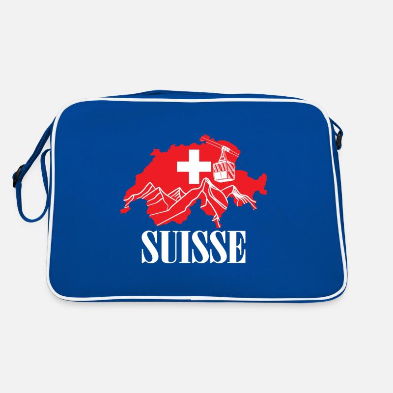 Suisse - Schweiz Karte Schweizer Flagge Retro Tasche