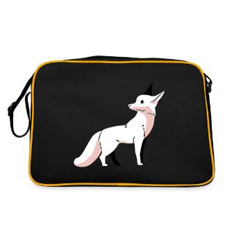 Wildlife Fox Foxes Children Arctic Snow Zoo - Retro Bag - black/gold - Back