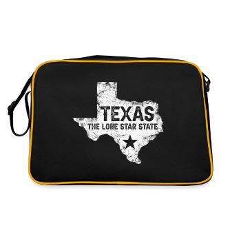 Lone Star Texas Kartendesign für stolze Texaner - Retro Tasche - Schwarz/Gold - Hinten