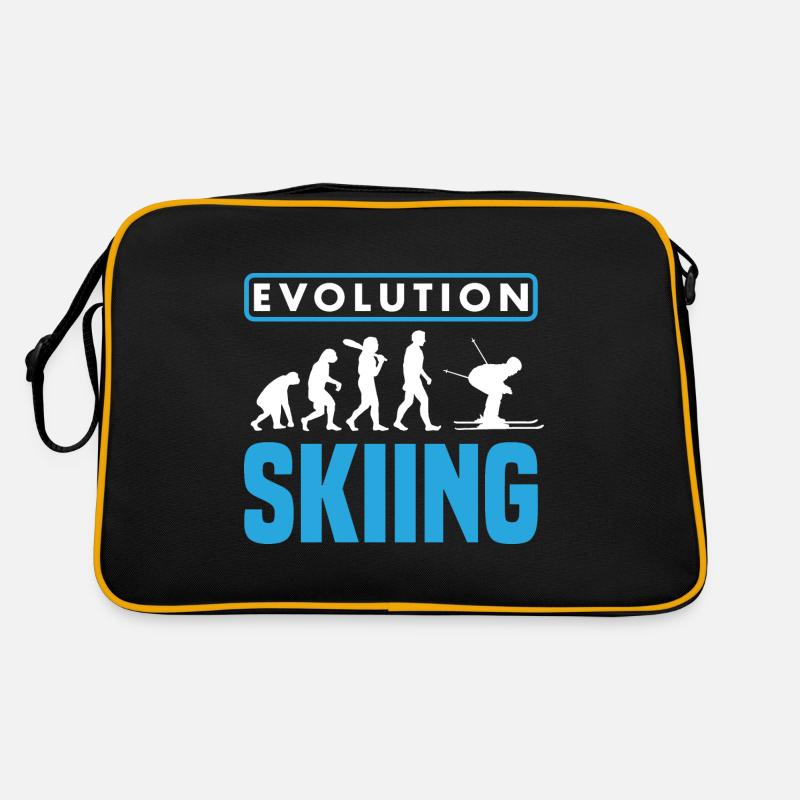Skiing Evolution Vintag Winter Sport Ski Retro Tasche
