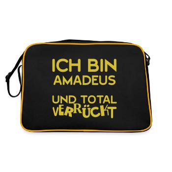 Geschenk für Amadeus - Retro Tasche - Schwarz/Gold - Hinten