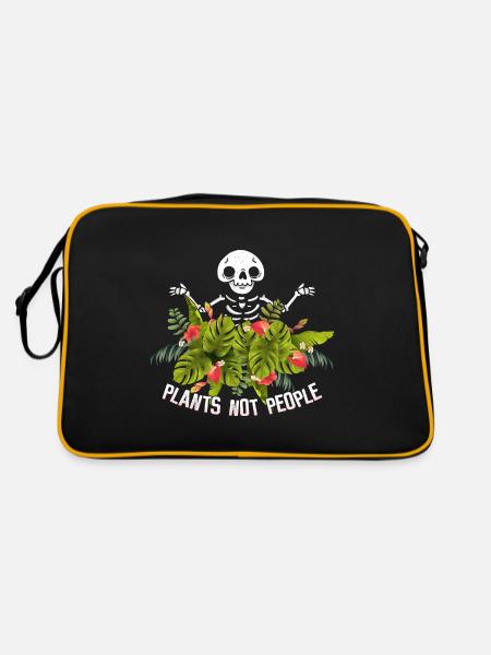Plants - not people - Retro Tasche - Schwarz/Gold - Hinten