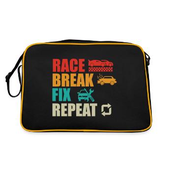 RC Auto Hobby Spruch Ferngestuertes Auto - Retro Tasche - Schwarz/Gold - Hinten