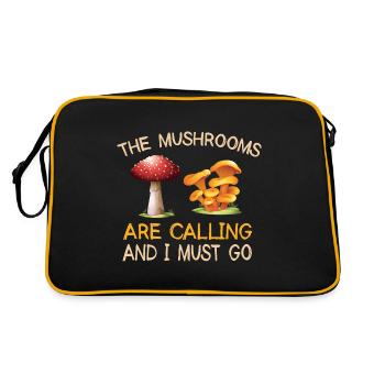 Pilzsammler Pilz Motiv für Pilzsucher - Retro Tasche - Schwarz/Gold - Hinten