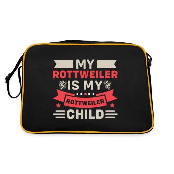 Mon Rottweiler est mon Rottweiler Child - Sac Retro - noir/or - Dos