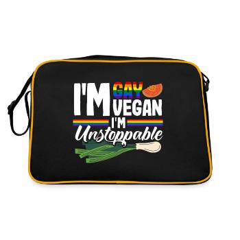Je suis gay, je suis végétalien, je suis imparable - Sac Retro - noir/or - Dos