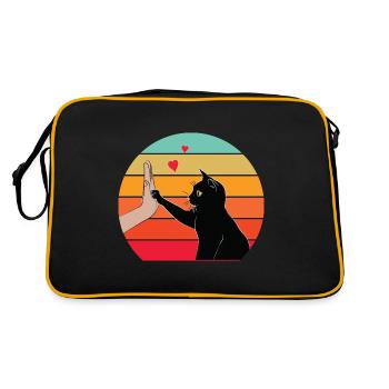 Cat High Five - Retro Bag - black/gold - Back