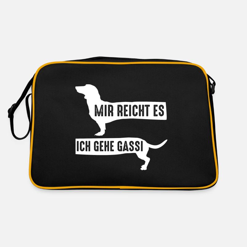 Hund Gassi Dackel Retro Tasche