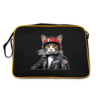 Chemise Chat Chat Cadeau Idée Mastic - Sac Retro - noir/or - Dos