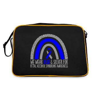 Coor Rainbow Art We Wear Blue & Silver For Fetal - Retro Tasche - Schwarz/Gold - Hinten