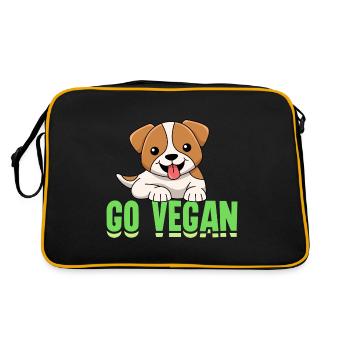 Conception de chien pour les fiers végétaliens - Sac Retro - noir/or - Dos