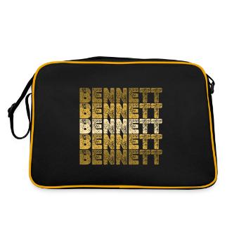 Bennett - Retro Tasche - Schwarz/Gold - Hinten