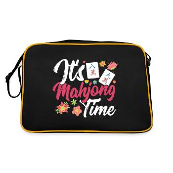 Gift for Mahjong Fans - Retro Bag - black/gold - Back