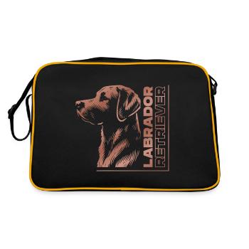 Labrador dessin tête or rose - Sac Retro - noir/or - Dos