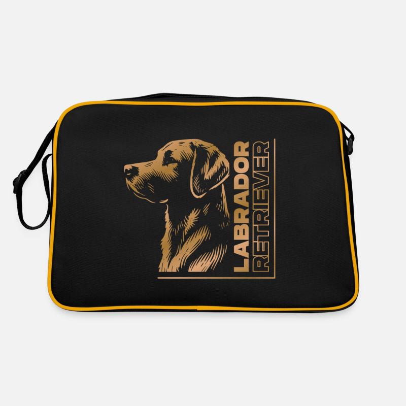 Labrador dessin tête or Sac Retro