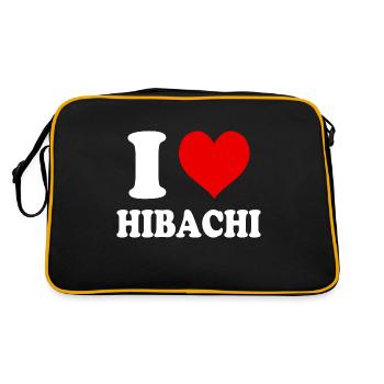I Love Hibachi Heart Funny Witty - Retro Bag - black/gold - Back