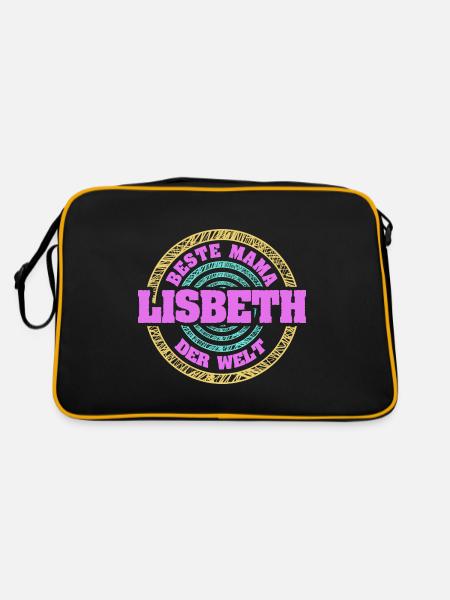Lisbeth als Mutter - Retro Tasche - Schwarz/Gold - Hinten