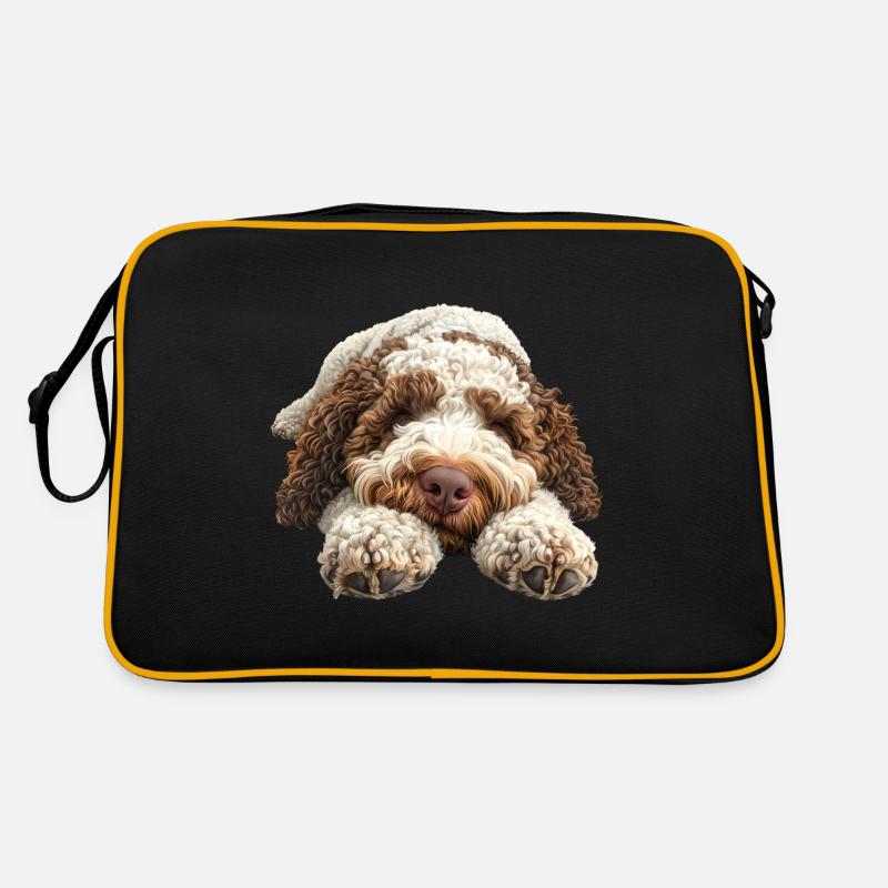 Lagotto Romagnolo - Retro Tasche - Schwarz/Gold