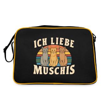 I Love Funny Saying Dredging Party - Retro Bag - black/gold - Back