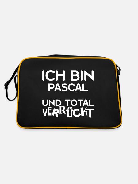 Geschenk für Pascal - Retro Tasche - Schwarz/Gold - Hinten