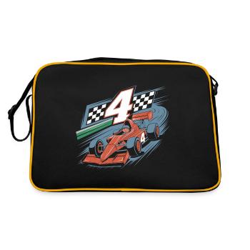 Thème de la voiture de course du 4e anniversaire pour les garçons - Sac Retro - noir/or - Dos