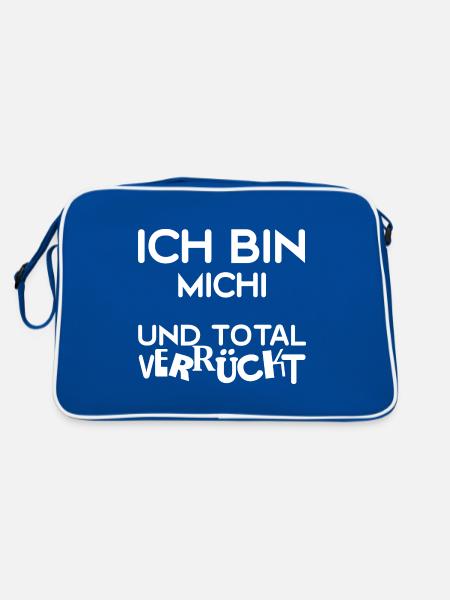 Prénom Michi - Sac Retro - bleu/blanc - Dos