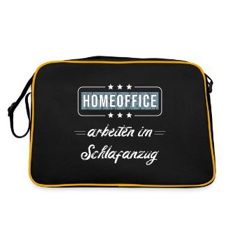 Homeoffice arbeiten im Schlafanzug - Retro Tasche - Schwarz/Gold - Hinten