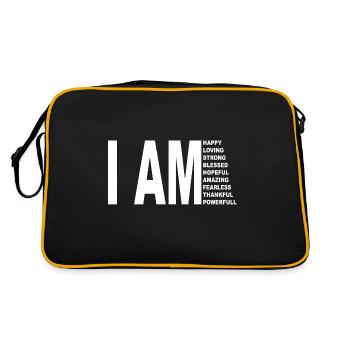 I AM heureux, étonnant, reconnaisant, puissant - Sac Retro - noir/or - Dos