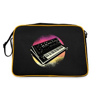 Synthesizer Analog Modular Vintage Retrowave - Retro Bag - black/gold - Back
