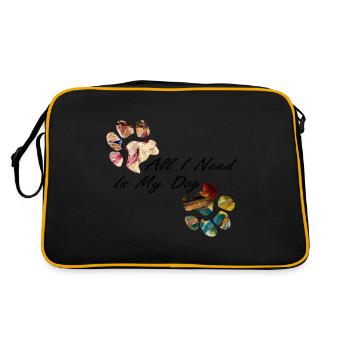 Empreintes de pattes pattes pattes chien chien - Sac Retro - noir/or - Dos