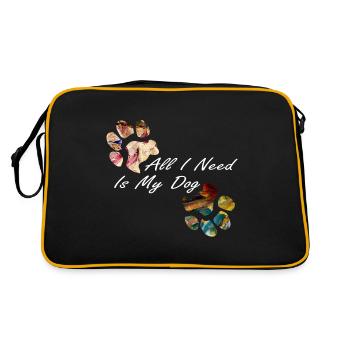 Empreintes de pattes pattes pattes chien chien - Sac Retro - noir/or - Dos